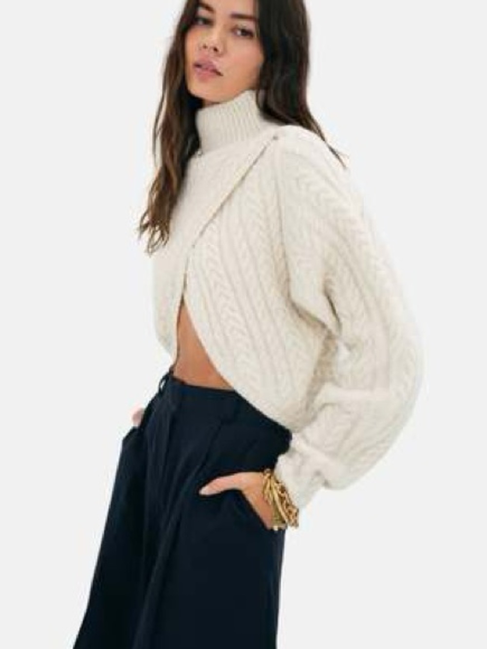For Love & Lemons Amelia Cross Front Turtleneck